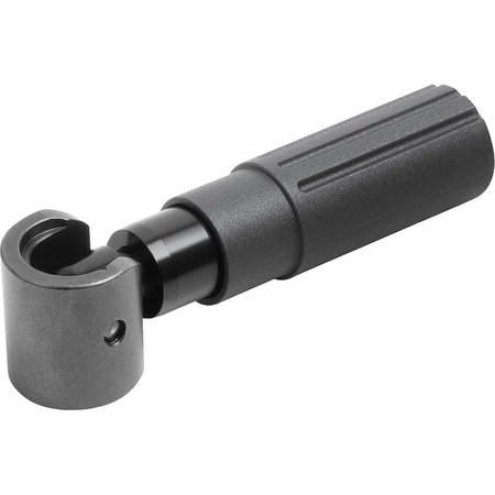 KIPP Safety Cylinder Grip Automatic Return Size:3 D=M06, L=55, L1=58, 5, Thermoplastic, Comp:Steel K1470.306